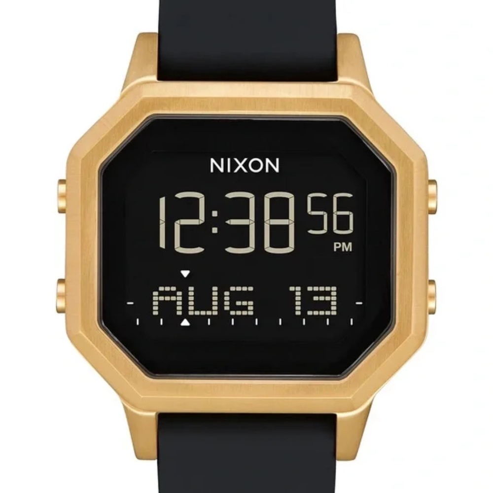 Nixon Siren Signature Series Black Digital Watch with Gold Trim